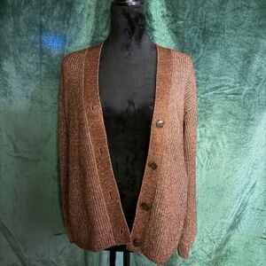 LOFT Men's Rich Brown Cardigan Sweater
